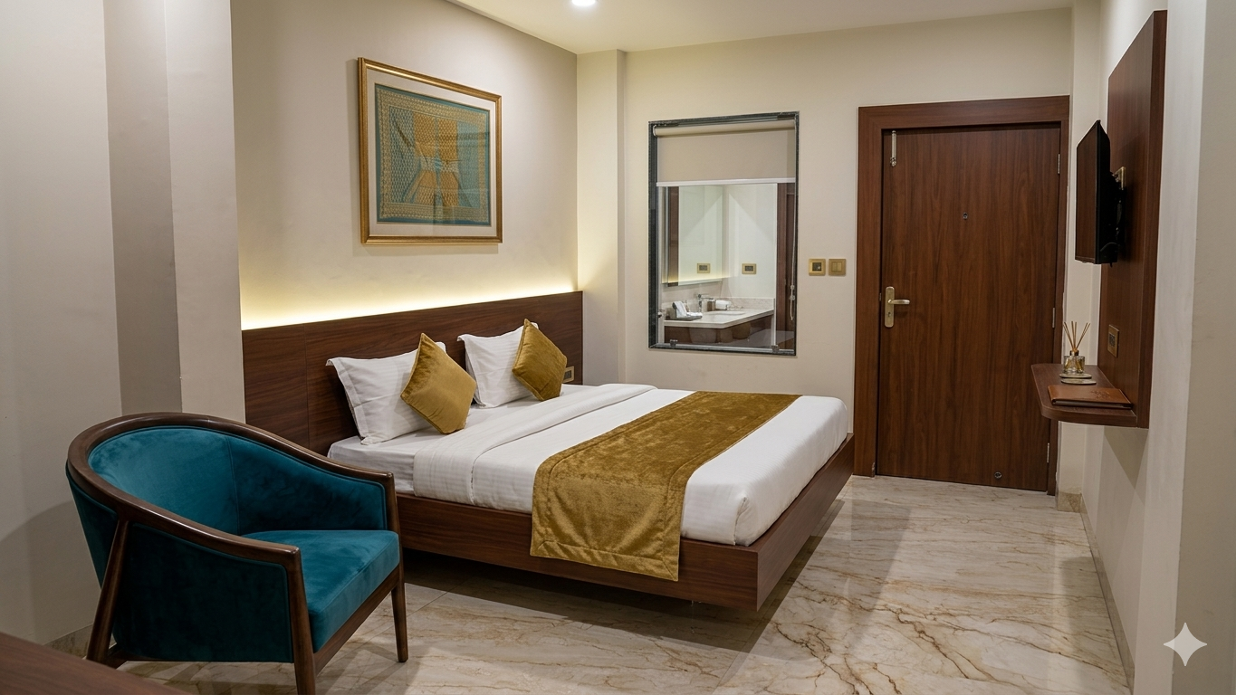 Urban Executive room with seating area